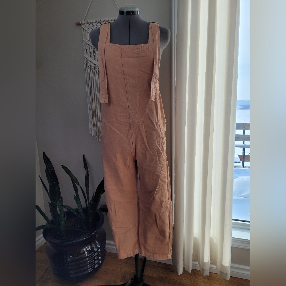 Pink denim overalls size medium